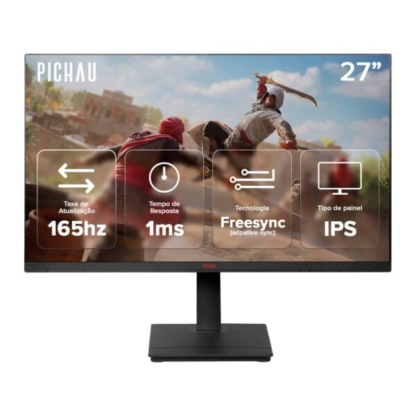 Monitor Gamer Pichau Centauri Pulse 27, IPS, QHD, 165Hz, 1ms, FreeSync, HDMI/DP, PG-CRPLS27-BL01 - Imagem 2