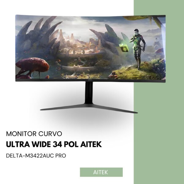 Monitor Curvo Ultra Wide 34'' Aitek DELTA Imersão, Produtividade e Fluidez - Imagem 3