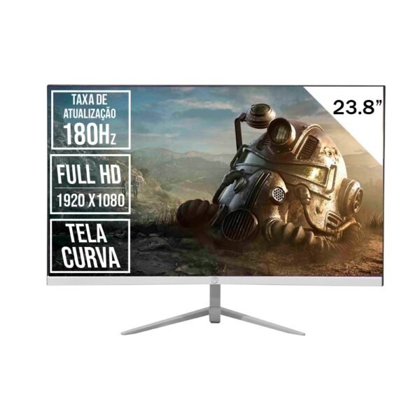 MONITOR GAMER BRAZILPC 23.8 FULLHD 180HZ CURVO R1500 BRANCO 24R15 WIDESCREEN - Imagem 2