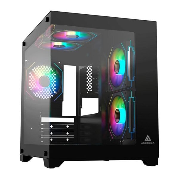 Gabinete Gamer Acegeek Vacancy L375, Mid-Tower, Lateral de Vidro, Preto, AG-VACANCY-L375-BK - Imagem 3