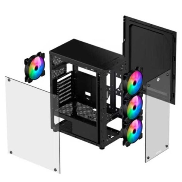 Gabinete Pc Gamer Com 4 Fans Rgb Led Vidro Temp. Frontal E Lateral Lindo 1749 - Imagem 2