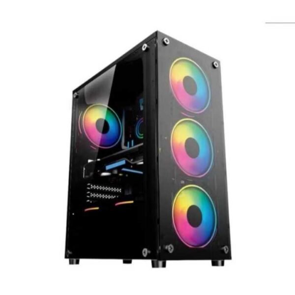 Gabinete Pc Gamer Com 4 Fans Rgb Led Vidro Temp. Frontal E Lateral Lindo 1749 - Imagem 3
