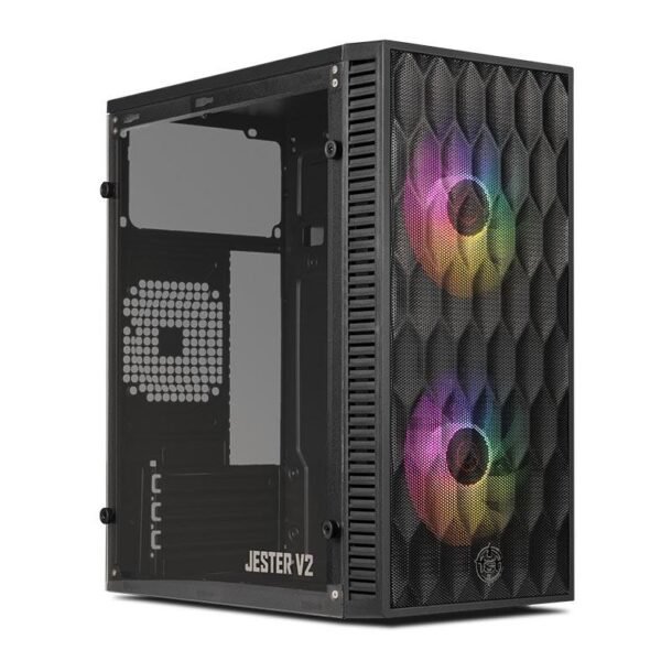 Gabinete Gamer TGT Jester V2,Rainbow,Mini-Tower,Lateral de Acrilico,Com 2 Fans,PretoTGT-JSRV2-BKGF02 - Imagem 2
