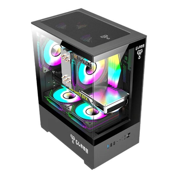 Gabinete Gamer Aquario PC Vidro Mini ATX ITX Premium Capacidade para até 5 ventoinhas de 120mm - Imagem 2
