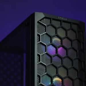 Gabinete Gamer Mancer Hexer, Rainbow, Mid-Tower, Lateral de Vidro, Com 3 Fans, Preto, MCR-HEX-RB01