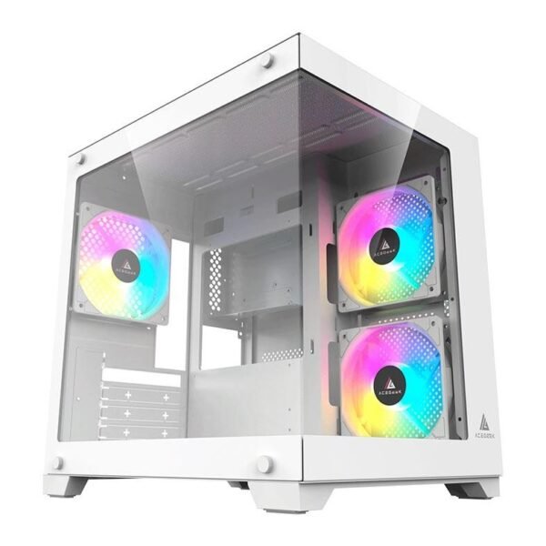 Gabinete Gamer Acegeek Gimli, Rainbow, Mid-Tower, Lateral de Vidro, Com3 Fans Branco AG-GIMLI-WH-3F - Imagem 2