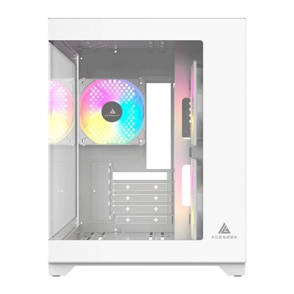 Gabinete Gamer Acegeek Gimli, Rainbow, Mid-Tower, Lateral de Vidro, Com3 Fans Branco AG-GIMLI-WH-3F - Imagem 5