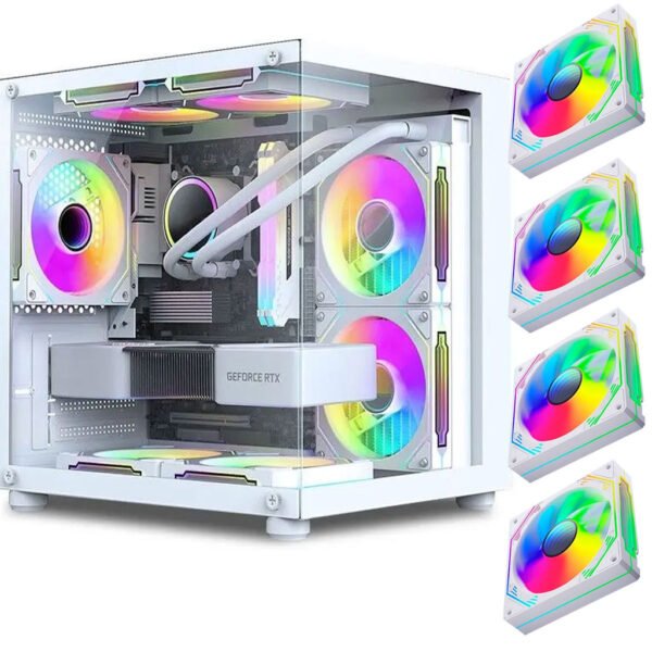 Gabinete Gamer  Branco Aquário em Vidro Com 4 Fans RGB GB1797 - Imagem 2