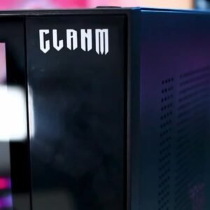 GABINETE GAMER NIGHT PRETO GRODD | LATERAL DE VIDRO - AQUÁRIO - CLANM