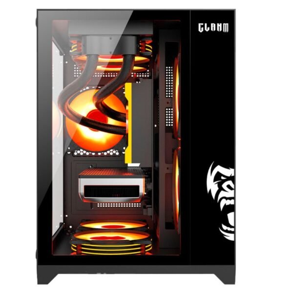 GABINETE GAMER NIGHT PRETO GRODD | LATERAL DE VIDRO - AQUÁRIO - CLANM - Imagem 2