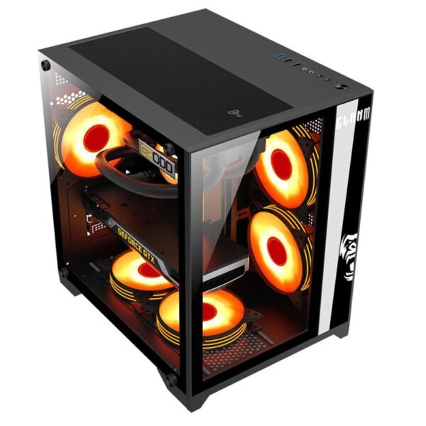GABINETE GAMER NIGHT PRETO GRODD | LATERAL DE VIDRO - AQUÁRIO - CLANM - Imagem 3