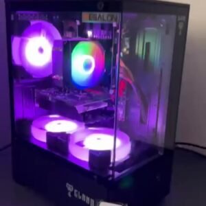 Gabinete Gamer Aquario Vidro Premium Capacidade para até 5 ventoinhas de 120mm cor preta ref002
