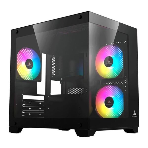 Gabinete Gamer Acegeek Gimli, Rainbow, Mid-Tower, Lateral de Vidro, Com 3 Fans, Preto AG-GIMLI-BK-3F - Imagem 3
