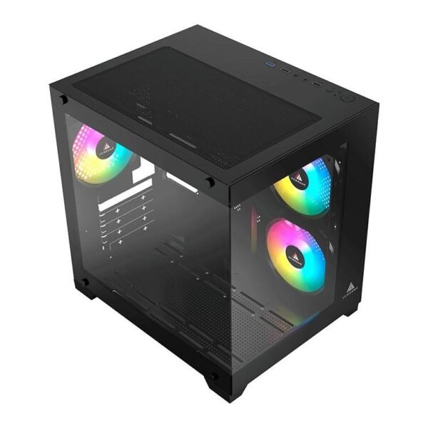 Gabinete Gamer Acegeek Gimli, Rainbow, Mid-Tower, Lateral de Vidro, Com 3 Fans, Preto AG-GIMLI-BK-3F - Imagem 4