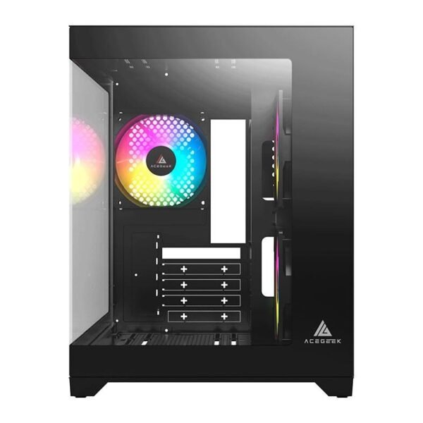 Gabinete Gamer Acegeek Gimli, Rainbow, Mid-Tower, Lateral de Vidro, Com 3 Fans, Preto AG-GIMLI-BK-3F - Imagem 5