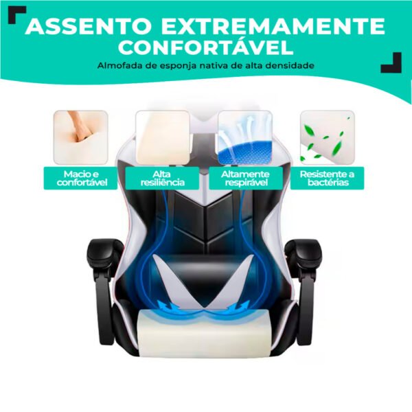 Cadeira Gamer Escritório Confortável Reclinável OT-OC1A Ômega - Imagem 3