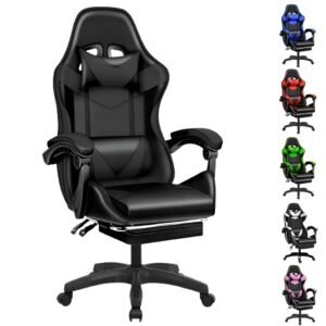 Cadeira Escritório Gamer Ergonômica Reclinável Confortável Com Rodinha E Apoio Para Os Pés